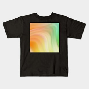 Orange Green Marble Waves Kids T-Shirt